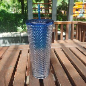 Starbucks Blue Iridescent Metallic Studded Cup
